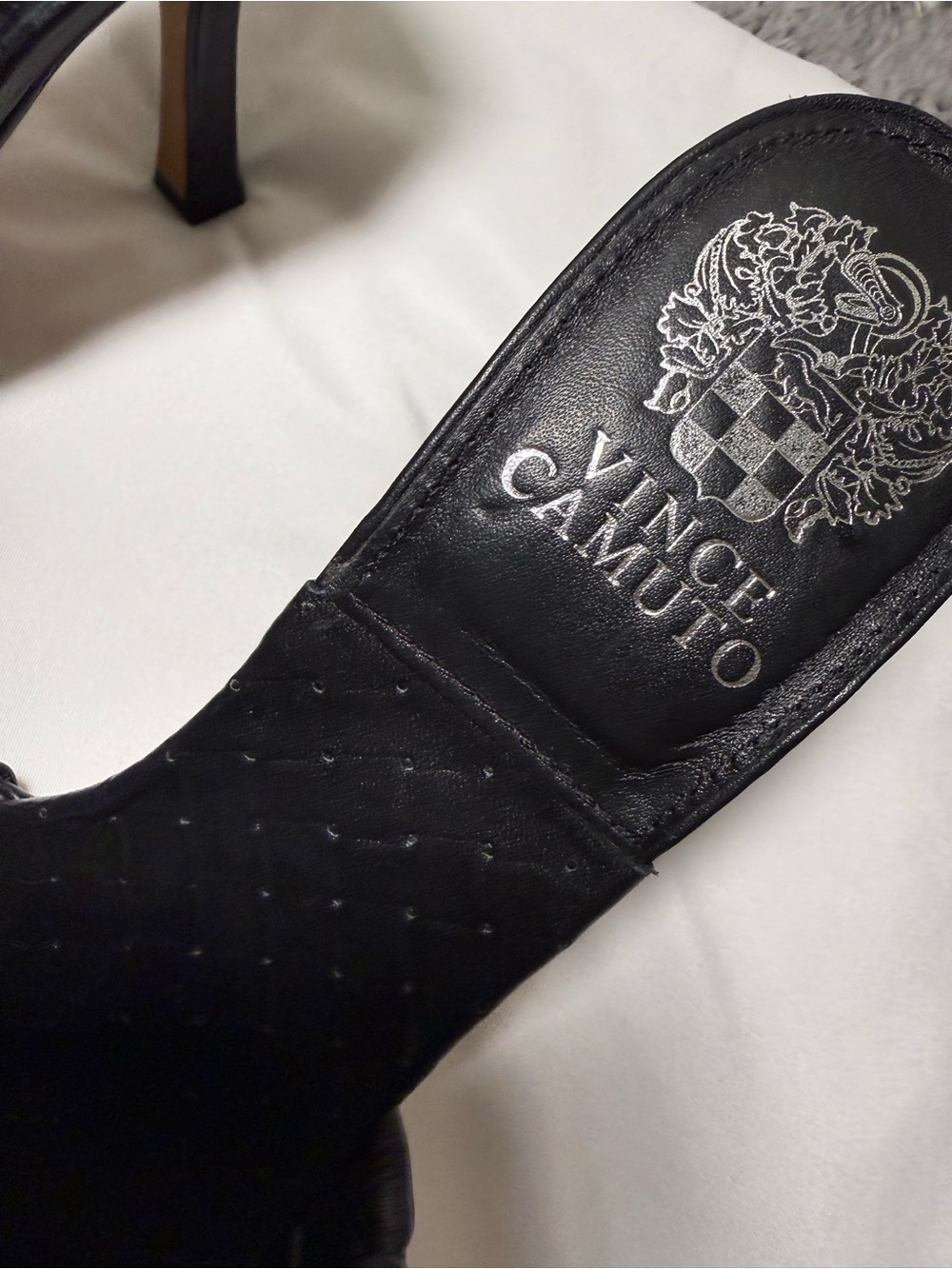 Vince Camuto Black Woven Square-Toe Heeled Mules - Picture 7 of 16